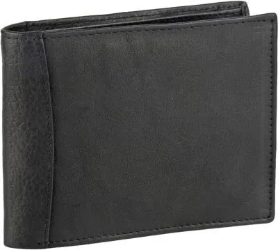 Leather Men Casual Black Genuine Leather Wallet
