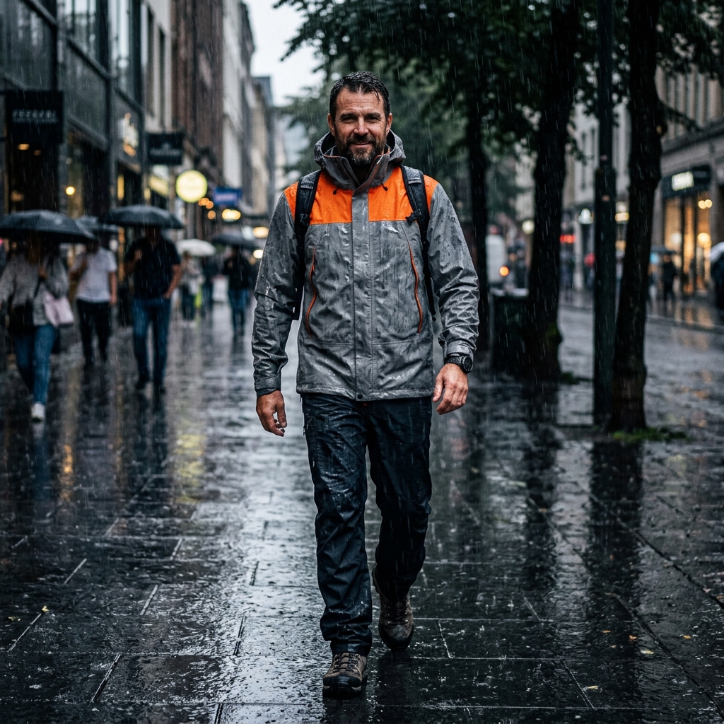 Solid Men's Raincoat - Lifestyle Shot